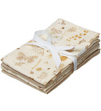 Cam Cam Washcloths - 4-Pack - Latte/Beige w. Leaves/Butterflies Cam Cam Washcloths - 4-Pack - Latte/Beige w. Leaves/Butterflies
