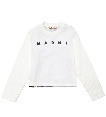Blouse Marni - Blanc/Vert/Violet av. Fleurs