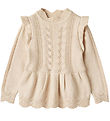 Fliink Blouse - Knitted - Viscose - Alilly Peplum - Sandshell Fliink Blouse - Knitted - Viscose - Alilly Peplum - Sandshell