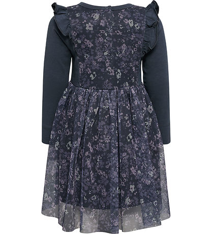 Hummel Tüllkleid - hmlOann - Ombre Blue/Lila m. Blumen
