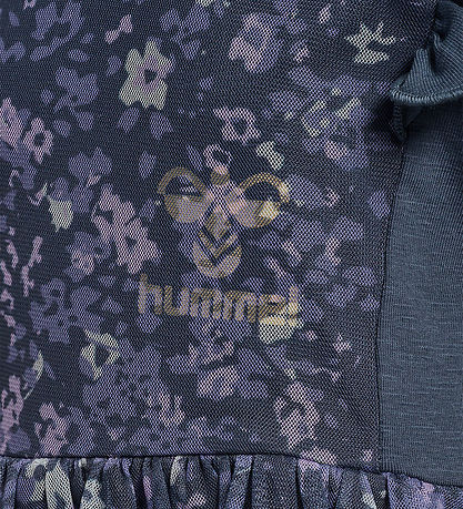Hummel Tüllkleid - hmlOann - Ombre Blue/Lila m. Blumen
