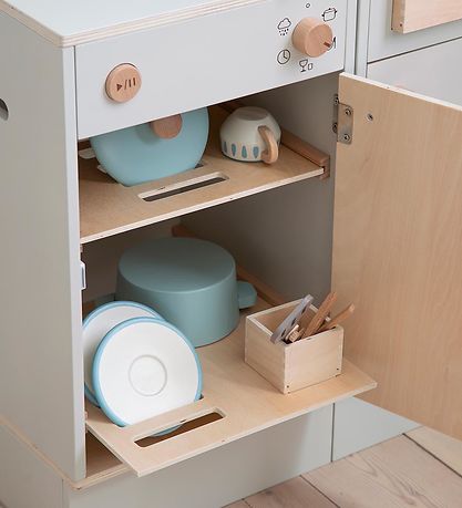 Sebra Leksakskök - Diskmaskin - Trä - Seabreeze Beige