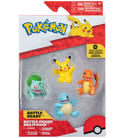 Pokémon Toy Figurine - 4-Pack - Battle Figure Pack - Pikachu/Cha Pokémon Toy Figurine - 4-Pack - Battle Figure Pack - Pikachu/Cha