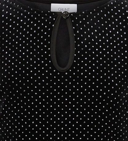 Grunt Dress - Velvet - Tuam - Black w. Silver Dots