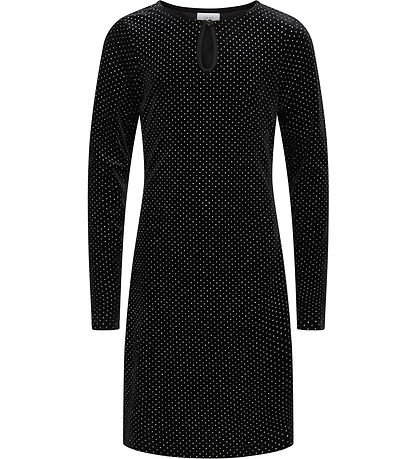 Grunt Dress - Velvet - Tuam - Black w. Silver Dots