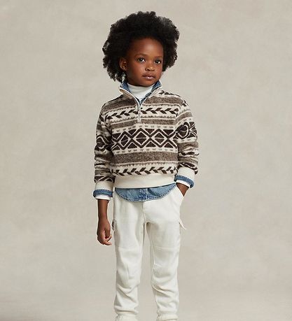 Polaire Polo Ralph Lauren - Holiday - Crème/Marron av. Motif