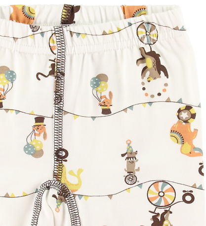 Katvig Leggings - Bamboo - White w. Circus print