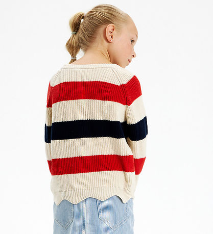 The New Blouse - Knitted - TnOlly - White Swan Stripes