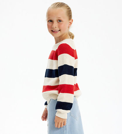 The New Blouse - Knitted - TnOlly - White Swan Stripes