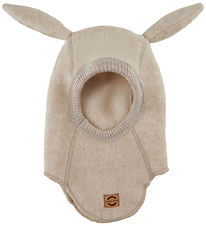 Mikk-Line Balaclava - Wool - Single Layer - Melange Offwhite w.  Mikk-Line Balaclava - Wool - Single Layer - Melange Offwhite w.
