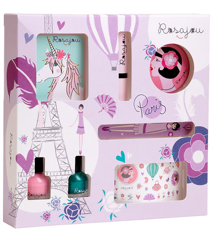 Rosajou Sminkset - Blush/Läppstift/Nagellack m.m. - 7 Delar