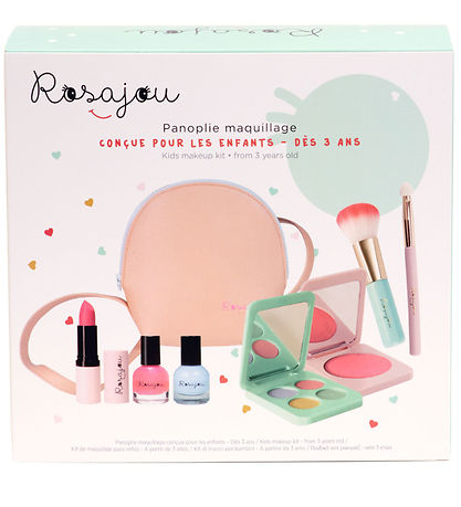 Rosajou Sminkset - Blush/Läppstift/Nagellack m.m. - 9 Delar