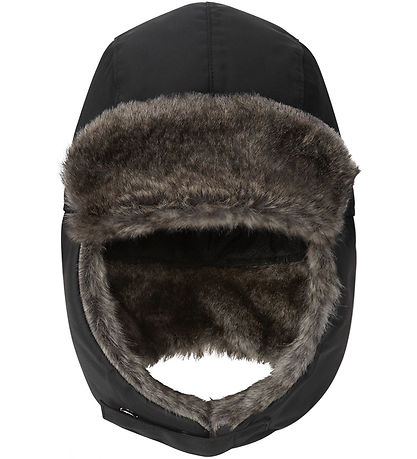 Reima Beanie - Ilves - Black w. Faux Fur Reima Beanie - Ilves - Black w. Faux Fur