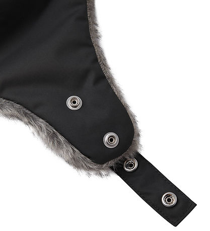 Reima Beanie - Ilves - Black w. Faux Fur Reima Beanie - Ilves - Black w. Faux Fur