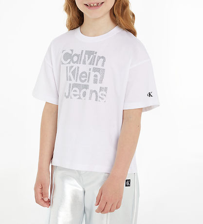 Calvin Klein T-shirt - Metalic CKJ Boxy - Bight White
