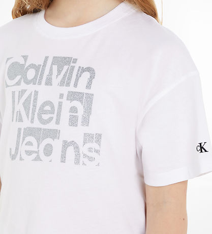 Calvin Klein T-shirt - Metalic CKJ Boxy - Bight White