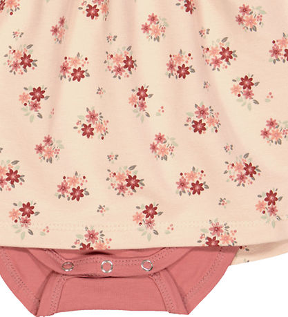 Müsli Bodysuit w. Skirt l/s - Dahlia - Rose Sugar w. Flowers