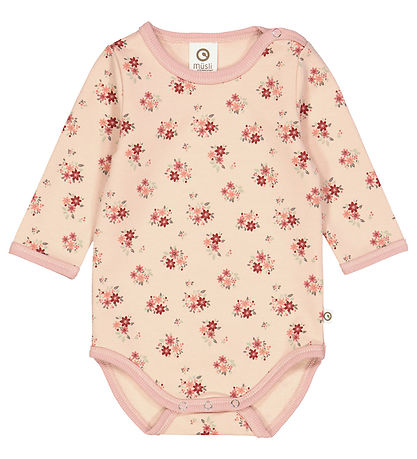 Müsli Bodysuit l/s - Dahlia - Rose Sugar w. Flowers Müsli Bodysuit l/s - Dahlia - Rose Sugar w. Flowers