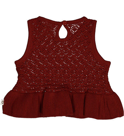 Müsli Waistcoat - Knit Scallop - Russet w. Pointelle Müsli Waistcoat - Knit Scallop - Russet w. Pointelle