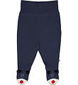 Müsli Trousers w. Feet - Santa - Night Blue Müsli Trousers w. Feet - Santa - Night Blue