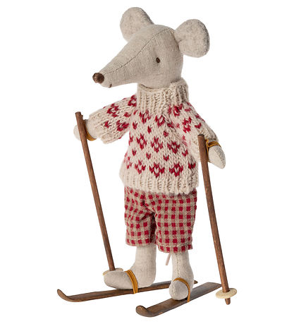 Miniature Ski et bâtons de ski Maileg - Maman et papa souris - B