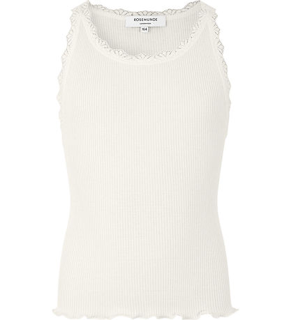 Rosemunde Top - Silk/Cotton - New White w. Lace