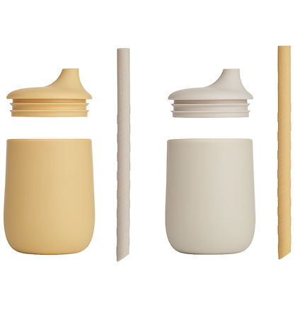 Liewood Cups w. Straws - Silicone - 2-Pack - Ellis - Jojoba/S Liewood Cups w. Straws - Silicone - 2-Pack - Ellis - Jojoba/S