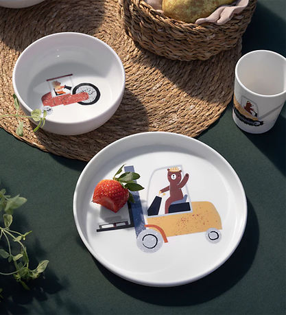 Sebra Bowl - Tastii Busy Builders - White w. Print