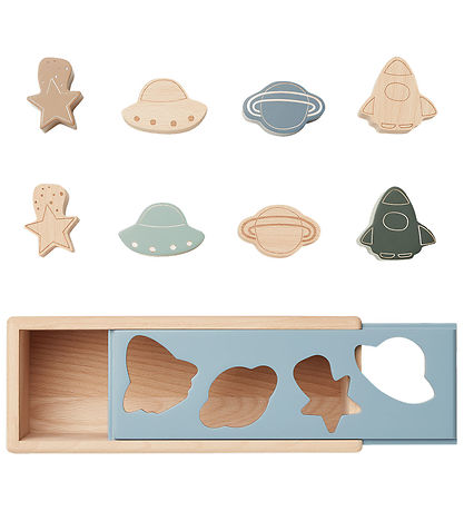Liewood Vormensorteerbox - Hout - Midas - Space Blue Mist Multi  Liewood Vormensorteerbox - Hout - Midas - Space Blue Mist Multi