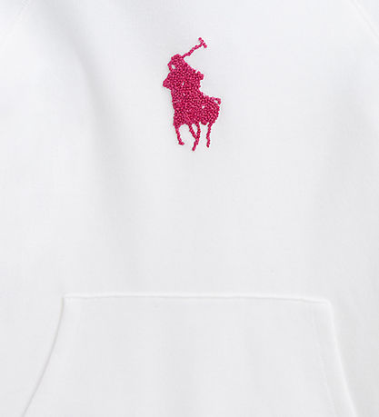 Polo Ralph Lauren Hoodie - White w. Pink
