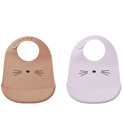 Liewood Bibs - Silicone - 2-Pack - Tilda - CAT Light Lavender