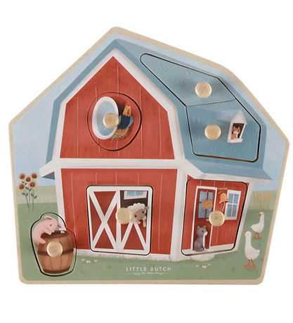 Little Dutch Jigsaw Puzzle - Wood - 6 Bricks - Little Farm Little Dutch Jigsaw Puzzle - Wood - 6 Bricks - Little Farm