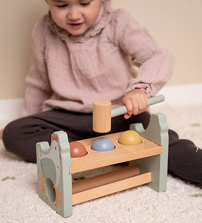 Little Dutch Pounding Bench w. Balls - Wood - Little Farm Little Dutch Pounding Bench w. Balls - Wood - Little Farm