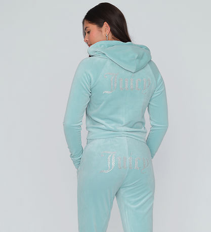 Gilet Juicy Couture - Recadré - Madison - Velours - Blue Surf