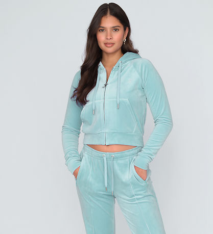 Gilet Juicy Couture - Recadré - Madison - Velours - Blue Surf
