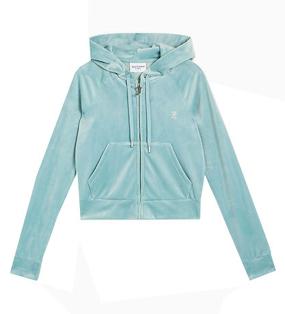 Gilet Juicy Couture - Recadré - Madison - Velours - Blue Surf