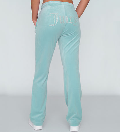 Juicy Couture Velourbyxor - Blue Surf m. Strass