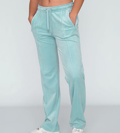 Juicy Couture Velourbyxor - Blue Surf m. Strass