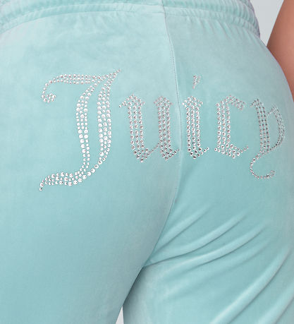 Juicy Couture Velourbyxor - Blue Surf m. Strass