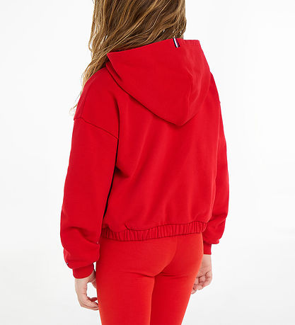 Tommy Hilfiger Hoodie - Hilfiger Script - Fierce Red