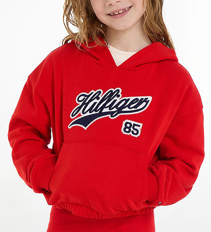 Tommy Hilfiger Hoodie - Hilfiger Script - Fierce Red
