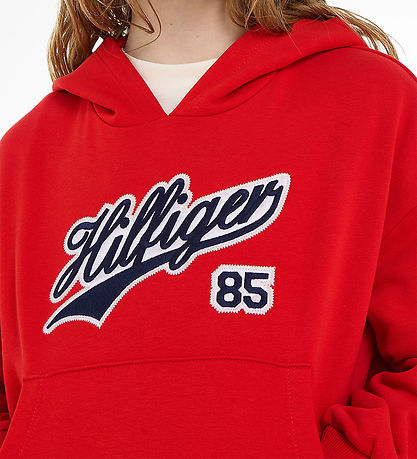 Tommy Hilfiger Hoodie - Hilfiger Script - Fierce Red