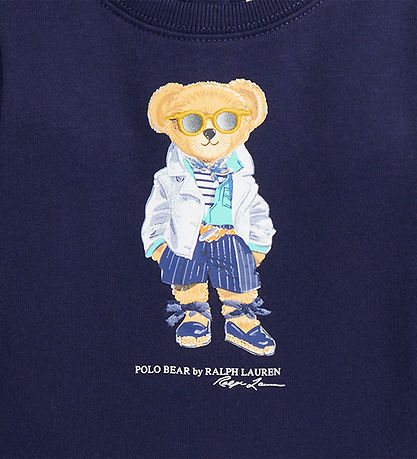 Polo Ralph Lauren Kleid m. Bloomers - Navy m. Kuscheltier Polo Ralph Lauren Kleid m. Bloomers - Navy m. Kuscheltier