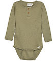 Minymo Bodysuit l/s - Rib - Aloe Minymo Bodysuit l/s - Rib - Aloe