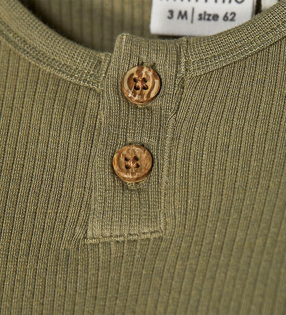 Minymo Bodysuit l/s - Rib - Aloe Minymo Bodysuit l/s - Rib - Aloe