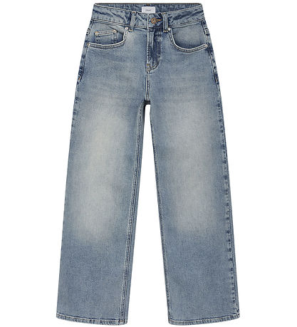 Grunt Jeans - Breitt lágt mitti - Blár