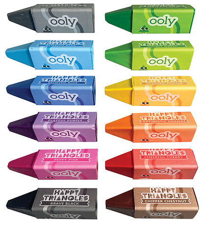 Ooly Crayons - 12 pcs - Jumbo - Happy Triangles