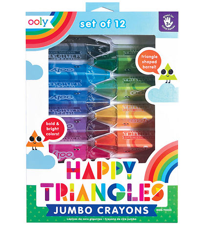 Ooly Crayons - 12 pcs - Jumbo - Happy Triangles