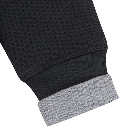 Nike Blouse/Broek - Rib - Zwarte m. Logo's Nike Blouse/Broek - Rib - Zwarte m. Logo's