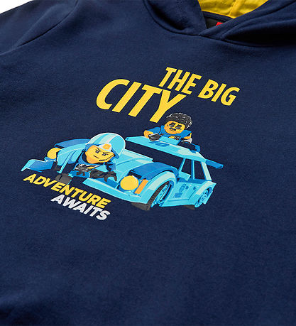 LEGO® City Kapuzenpullover - LWScout 109 - Dark Navy m. Gelb